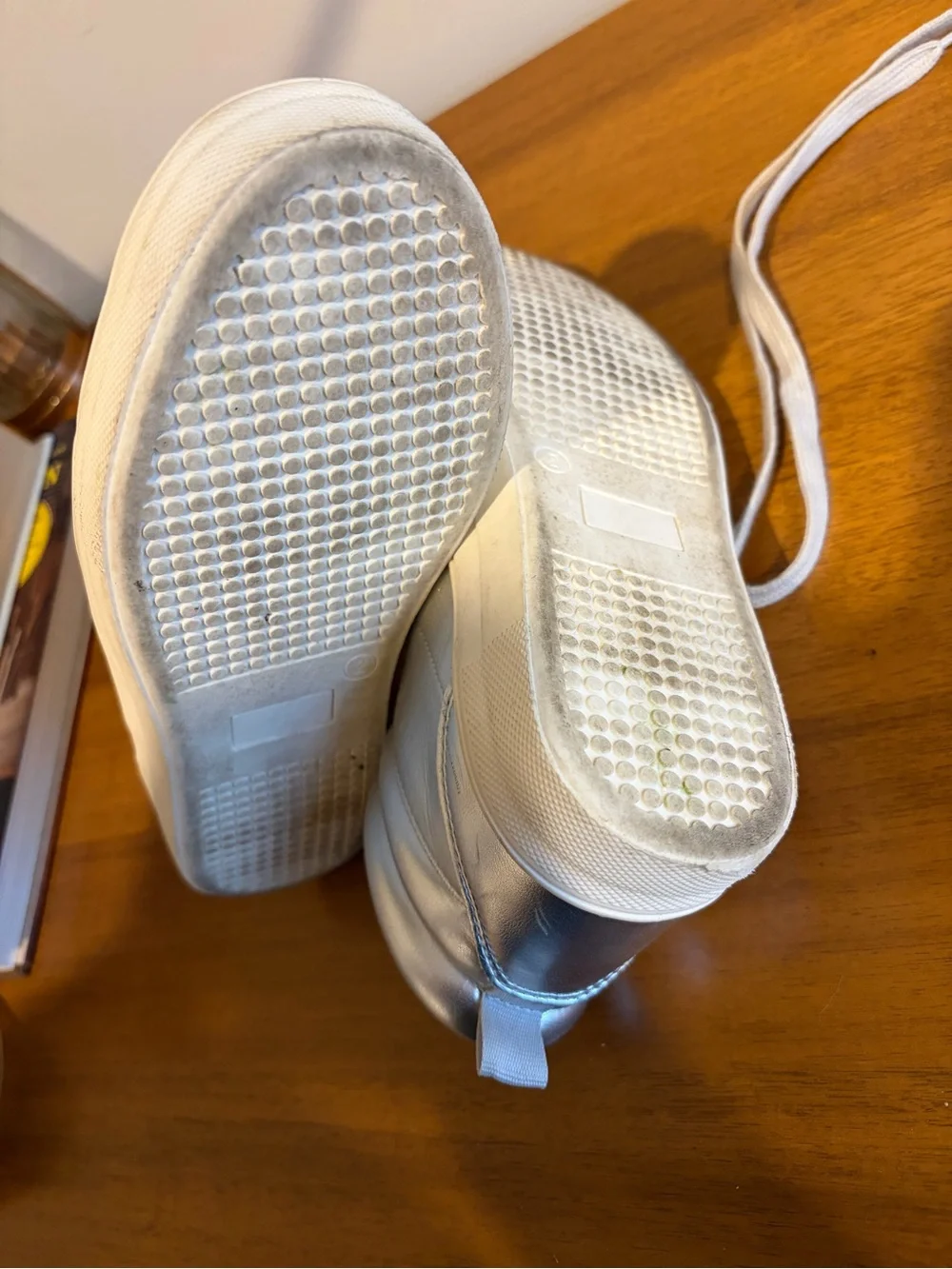 GAP Metallic Silver High-Top Sneakers